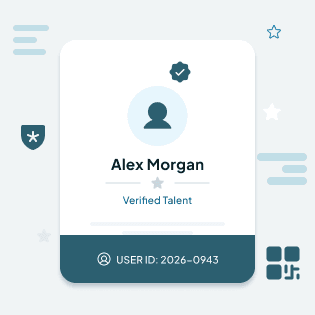 Verified talent profile card illustration